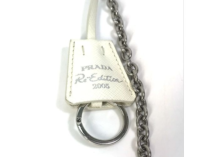 Borsa a spalla in tessuto bianco Prada con pochette - vista 10