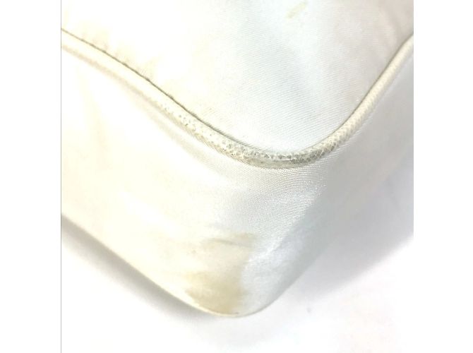 Borsa a spalla in tessuto bianco Prada con pochette - vista 16