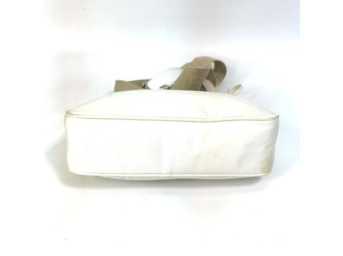 Borsa a spalla in tessuto bianco Prada con pochette - vista 3