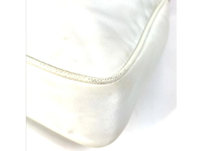 Borsa a spalla in tessuto bianco Prada con pochette - vista 5