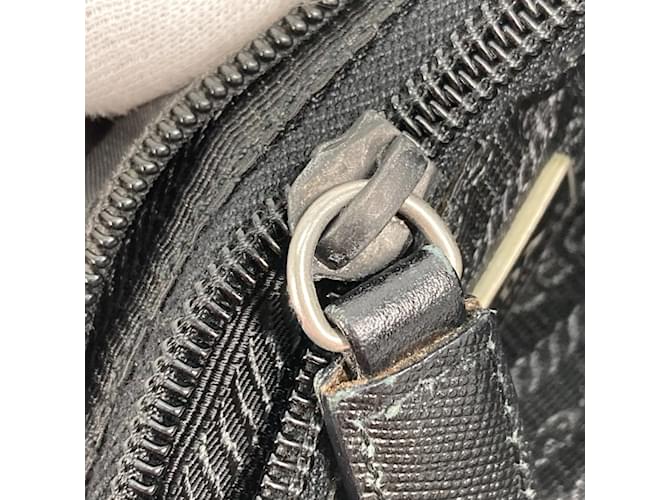 Borsa a spalla in tessuto nero Prada - vista 2
