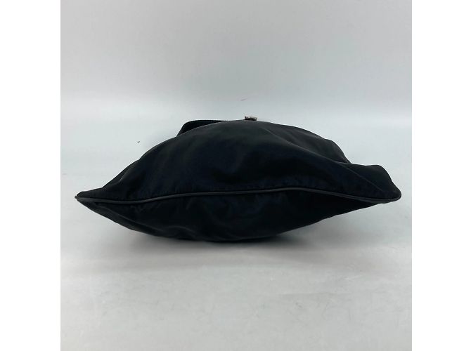 Borsa a spalla in tessuto nero Prada - vista 6