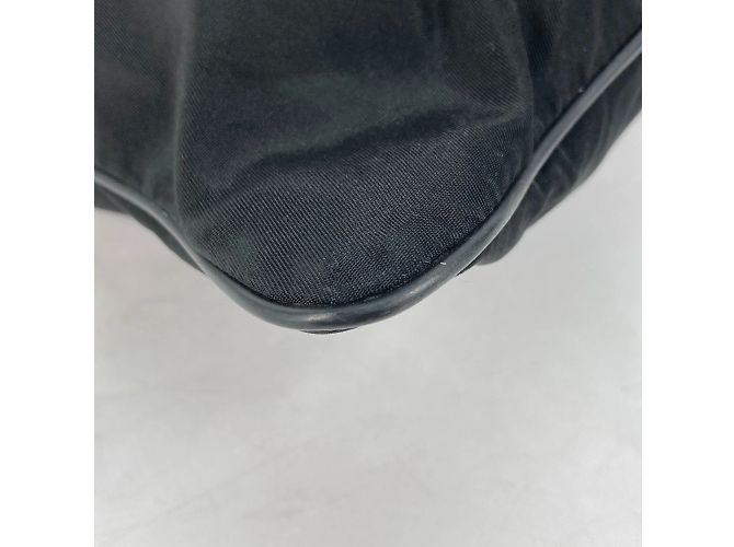Borsa a spalla in tessuto nero Prada - vista 8