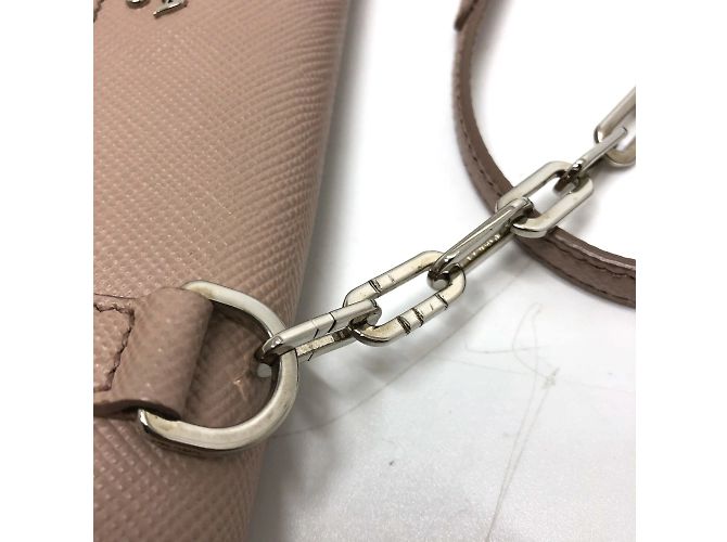 Borsa a spalla in pelle beige Prada BT955X - vista 4