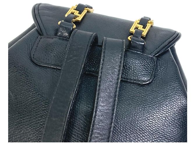 Mochila vintage de couro preto Versace - vista 11