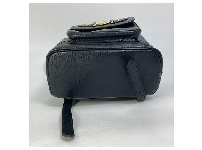 Mochila vintage de couro preto Versace - vista 7