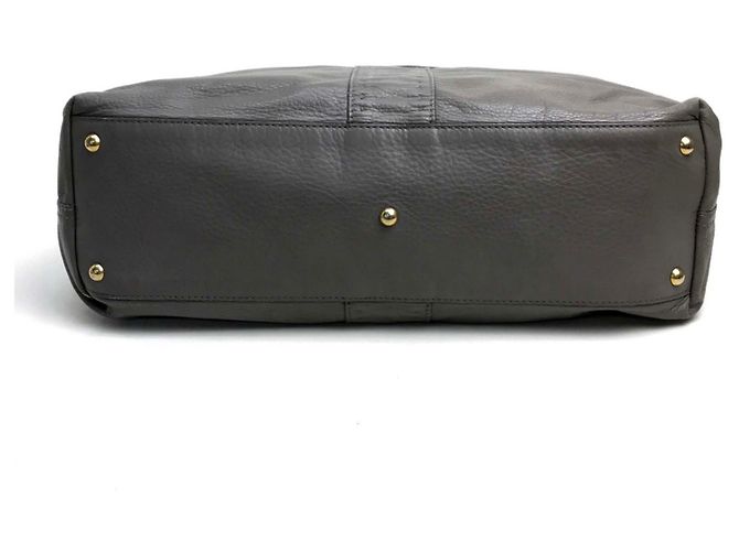 Graue Leder-Tote von Yves Saint Laurent Braun - Ansicht 3