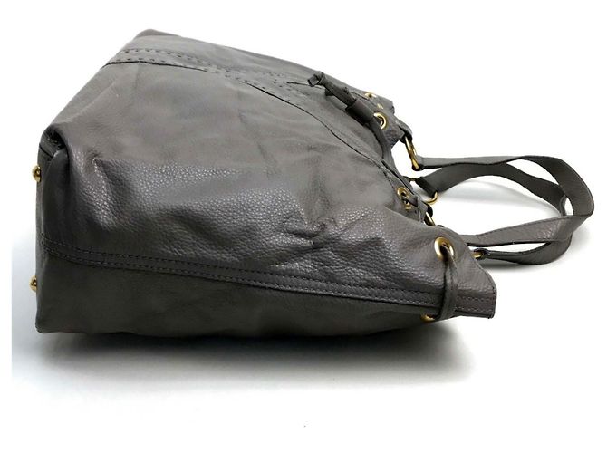 Graue Leder-Tote von Yves Saint Laurent Braun - Ansicht 4