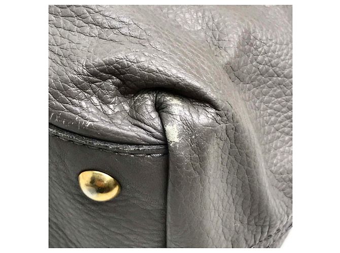 Graue Leder-Tote von Yves Saint Laurent Braun - Ansicht 5
