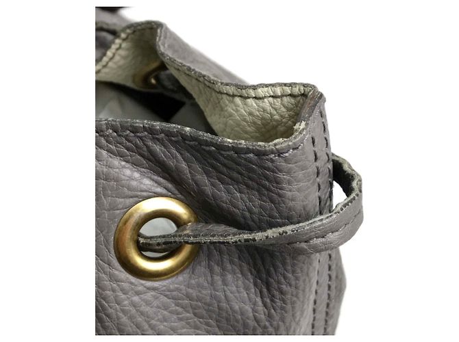 Graue Leder-Tote von Yves Saint Laurent Braun - Ansicht 6