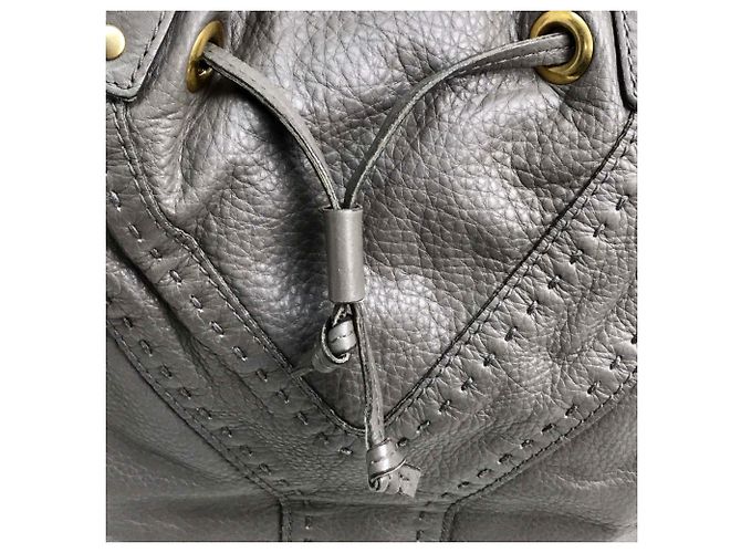 Graue Leder-Tote von Yves Saint Laurent Braun - Ansicht 7