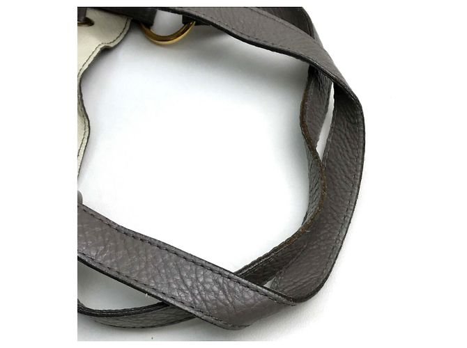 Graue Leder-Tote von Yves Saint Laurent Braun - Ansicht 8