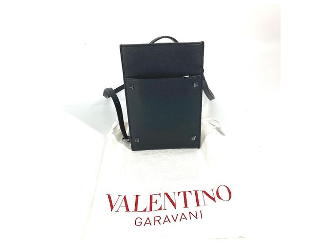 Borsa a spalla in pelle nera Valentino Nero - vista 11