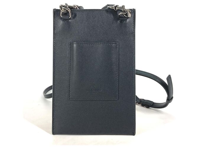 Borsa a spalla in pelle nera Valentino Nero - vista 2