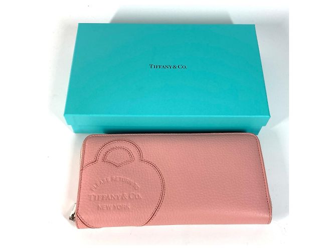 Cartera larga de cuero rosa Tiffany & Co. - vista 3