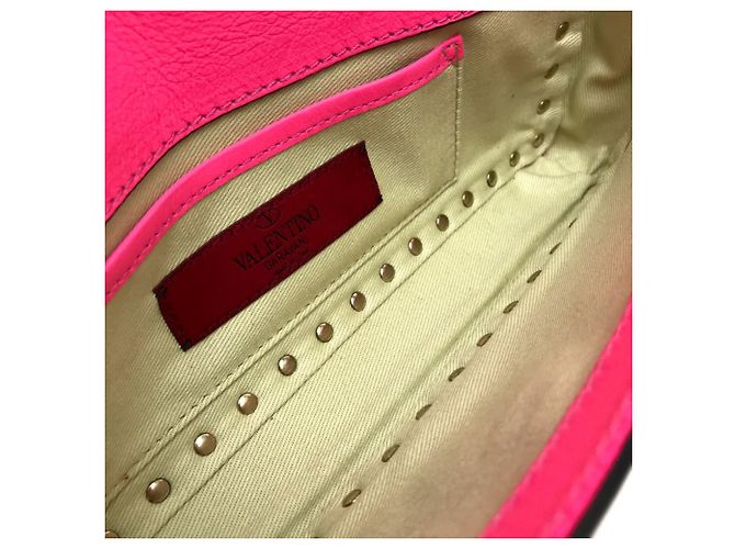 Clutch in pelle rosa Valentino Garavani - vista 12