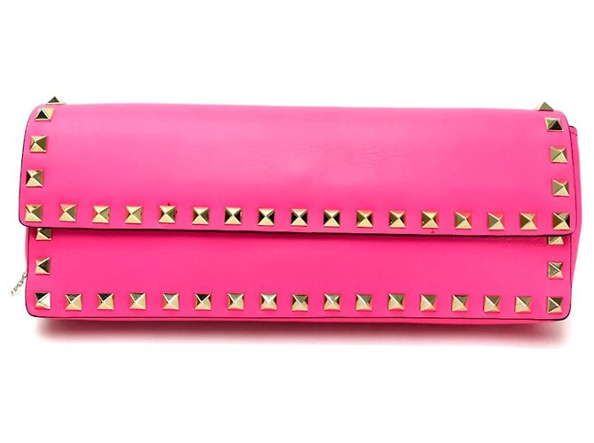 Clutch in pelle rosa Valentino Garavani - vista 2