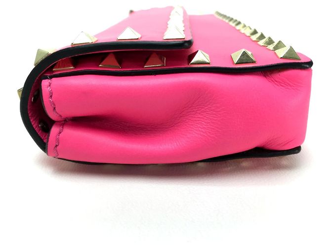 Clutch in pelle rosa Valentino Garavani - vista 4