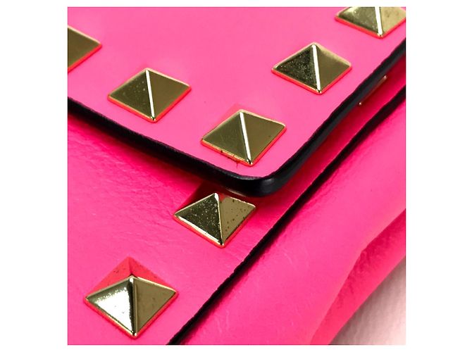 Clutch in pelle rosa Valentino Garavani - vista 7