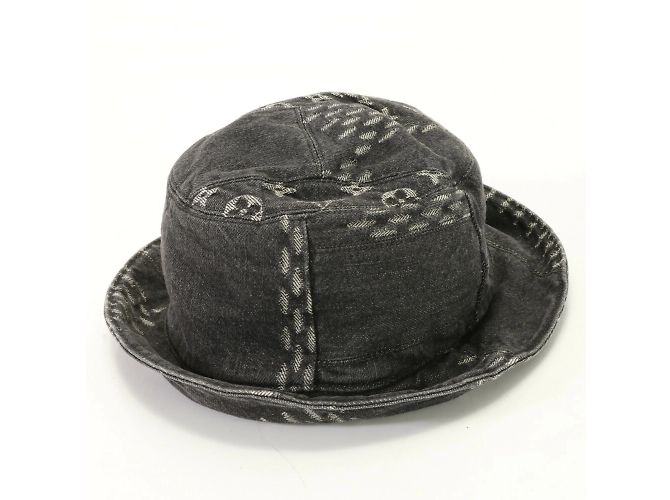 Bucket Louis Vuitton Bonnet Damier Giant Wave Baumwoll-Jeansmütze Schwarz - Ansicht 2
