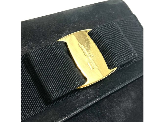Borsa a spalla mini pochette Vala Ribbon di Salvatore Ferragamo Nero - vista 6