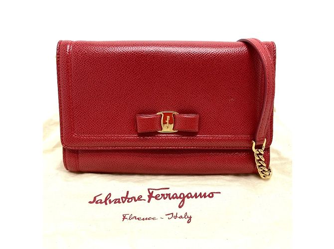 Borsa Vala Ribbon di Salvatore Ferragamo Rosso - vista 13