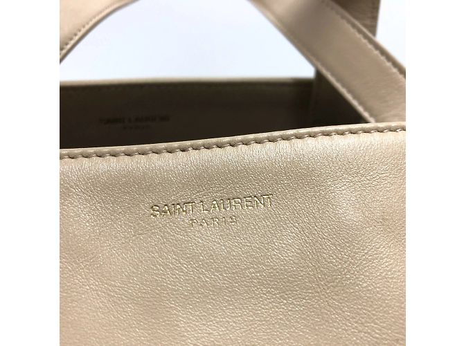Beige Leder Tote Bag von Saint Laurent - Ansicht 8