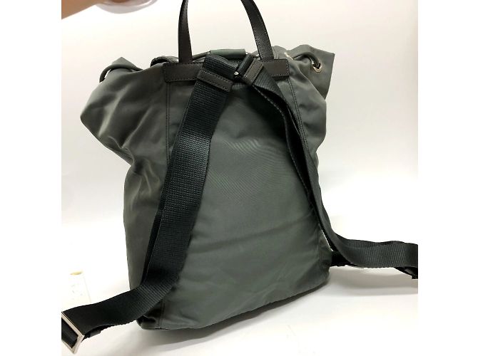 Prada Gray Leather Backpack Brown - view 2