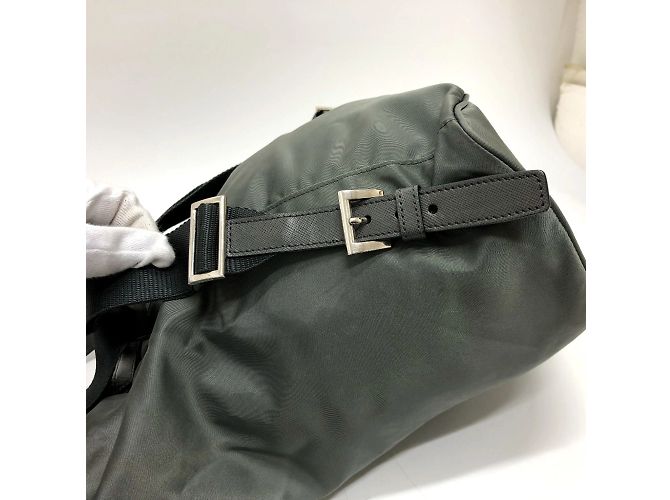 Prada Gray Leather Backpack Brown - view 5