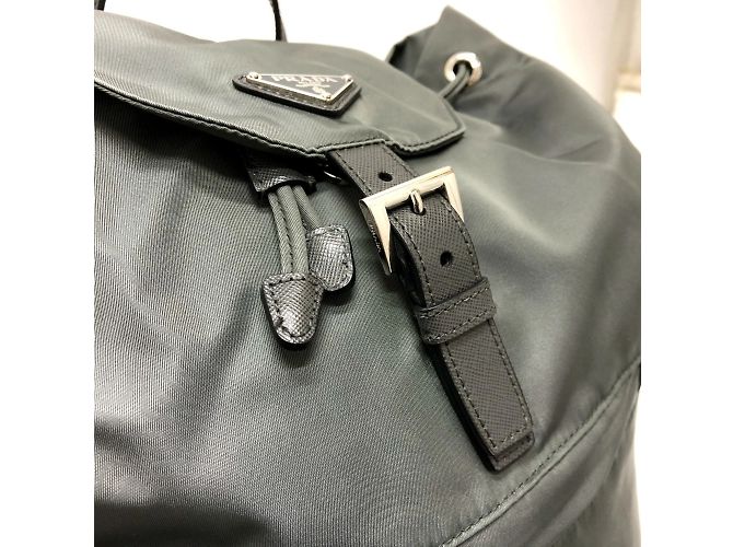 Prada Gray Leather Backpack Brown - view 6