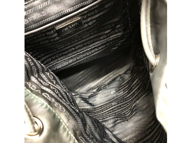 Prada Gray Leather Backpack Brown - view 7