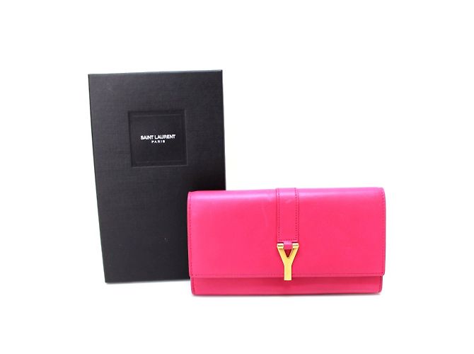 Cartera Larga Saint Laurent Paris Rosa - vista 3