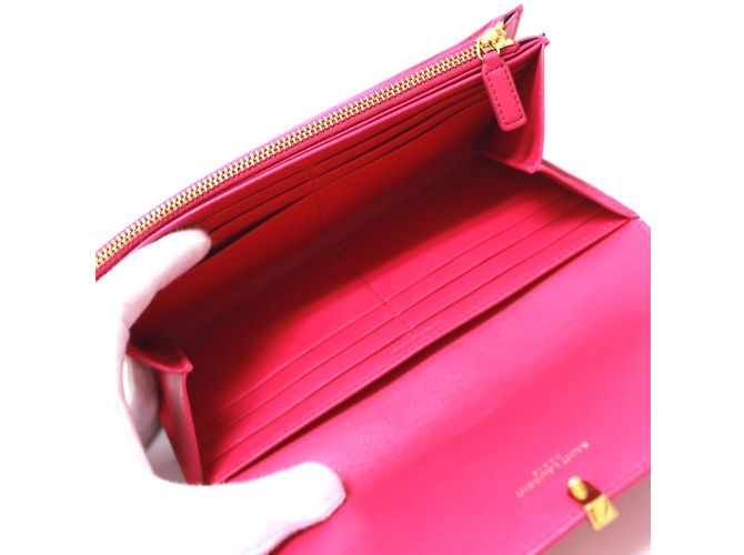Cartera Larga Saint Laurent Paris Rosa - vista 7