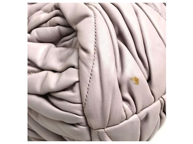 Borsa in pelle rosa Miu Miu - vista 5