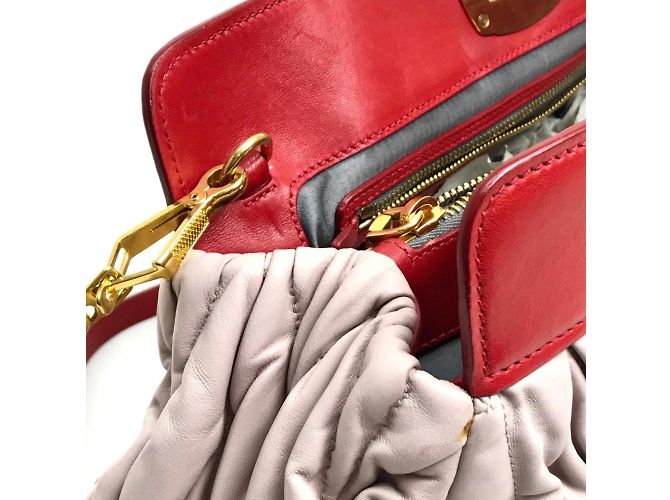 Borsa in pelle rosa Miu Miu - vista 6