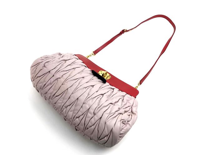 Borsa in pelle rosa Miu Miu - vista 8