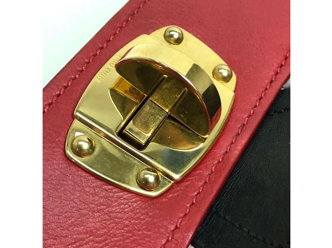 Borsa in pelle rosa Miu Miu - vista 9