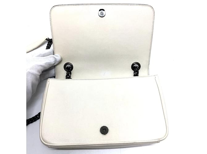 Borsa a Spalla Prada 1BD147 con Borchie Logo Bianco - vista 11