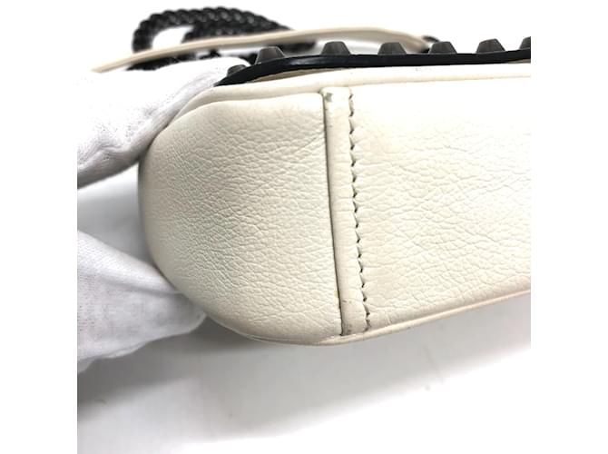 Borsa a Spalla Prada 1BD147 con Borchie Logo Bianco - vista 6