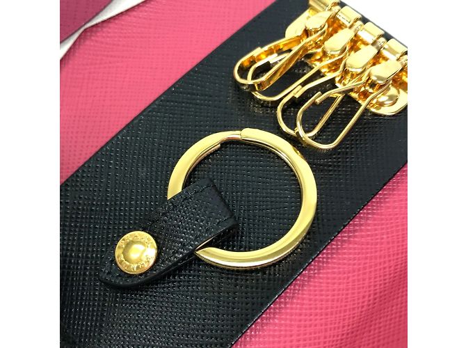 Prada 1PG004 Schlüsseletui in Multicolor mit 4 Ringen Schwarz - Ansicht 12