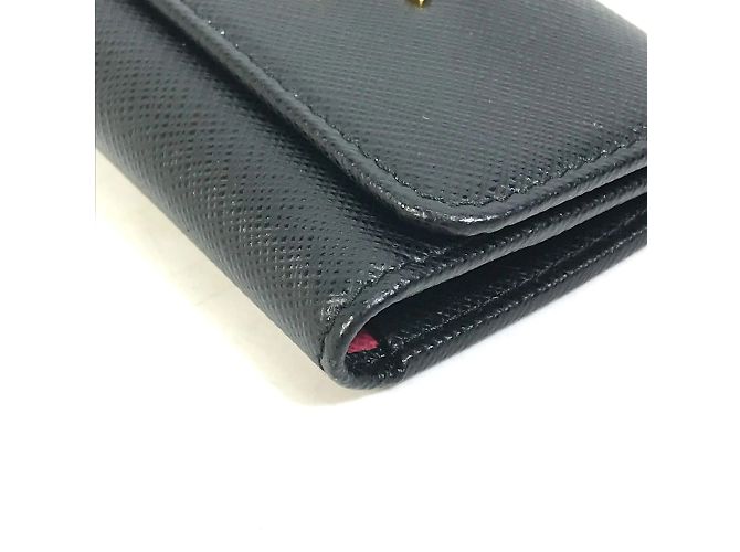 Prada 1PG004 Schlüsseletui in Multicolor mit 4 Ringen Schwarz - Ansicht 8