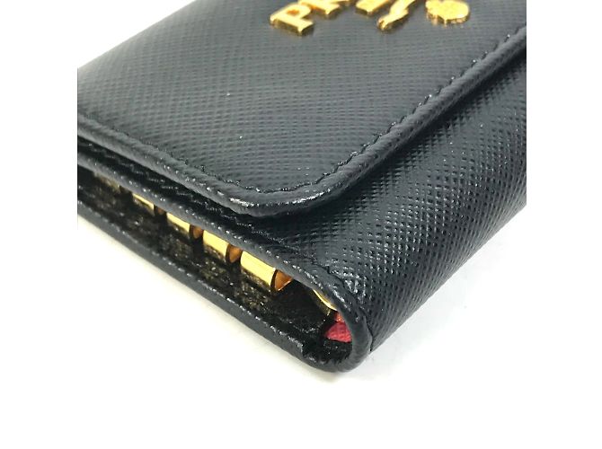 Prada 1PG004 Schlüsseletui in Multicolor mit 4 Ringen Schwarz - Ansicht 9
