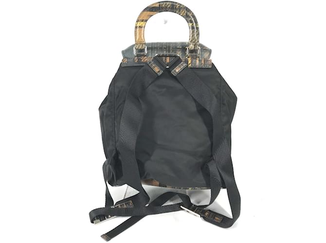 Mochila com logo triangular Prada Preto - vista 2