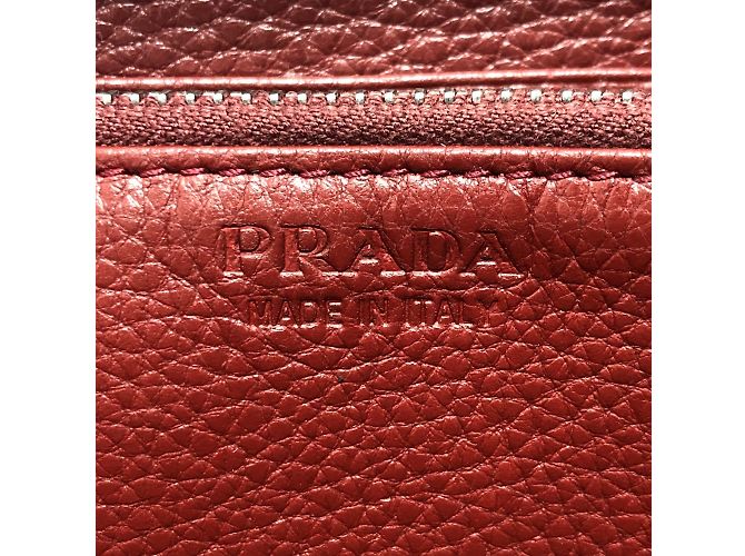 Prada Red Leather Long Wallet - view 10