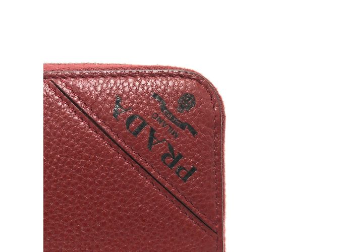 Prada Red Leather Long Wallet - view 7