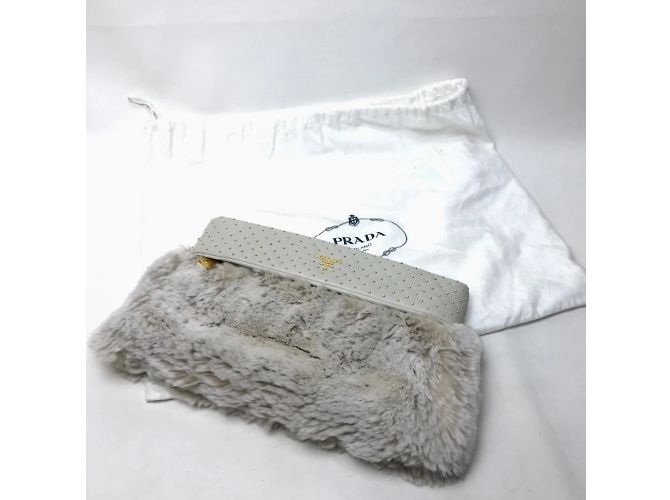 Borsa Clutch Off White di Prada Bianco - vista 6
