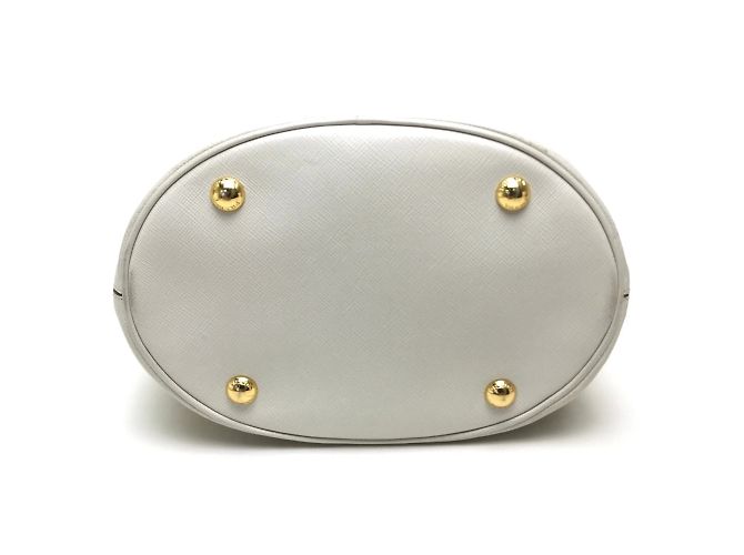 Borsa a spalla in pelle gialla Prada B2442B Giallo - vista 3