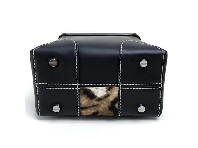 Borsa a spalla MCM Logo Lock Hardware Nero - vista 3