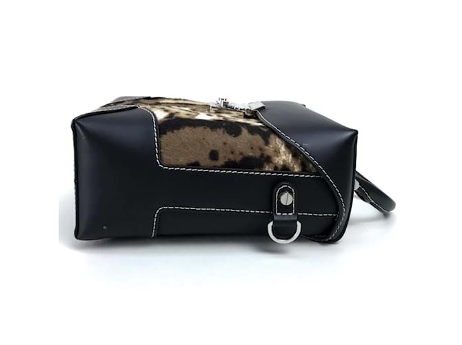 Borsa a spalla MCM Logo Lock Hardware Nero - vista 4