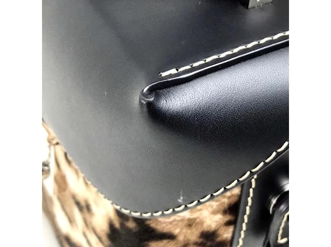 Borsa a spalla MCM Logo Lock Hardware Nero - vista 7